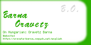 barna oravetz business card